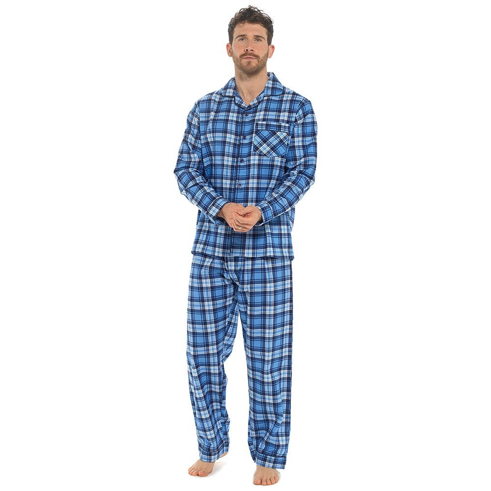 MENS TRADITIONAL PYJAMAS SET PLAIN PJ NIGHTWEAR LOUNGE WEAR TOP PANTS TROUSERS