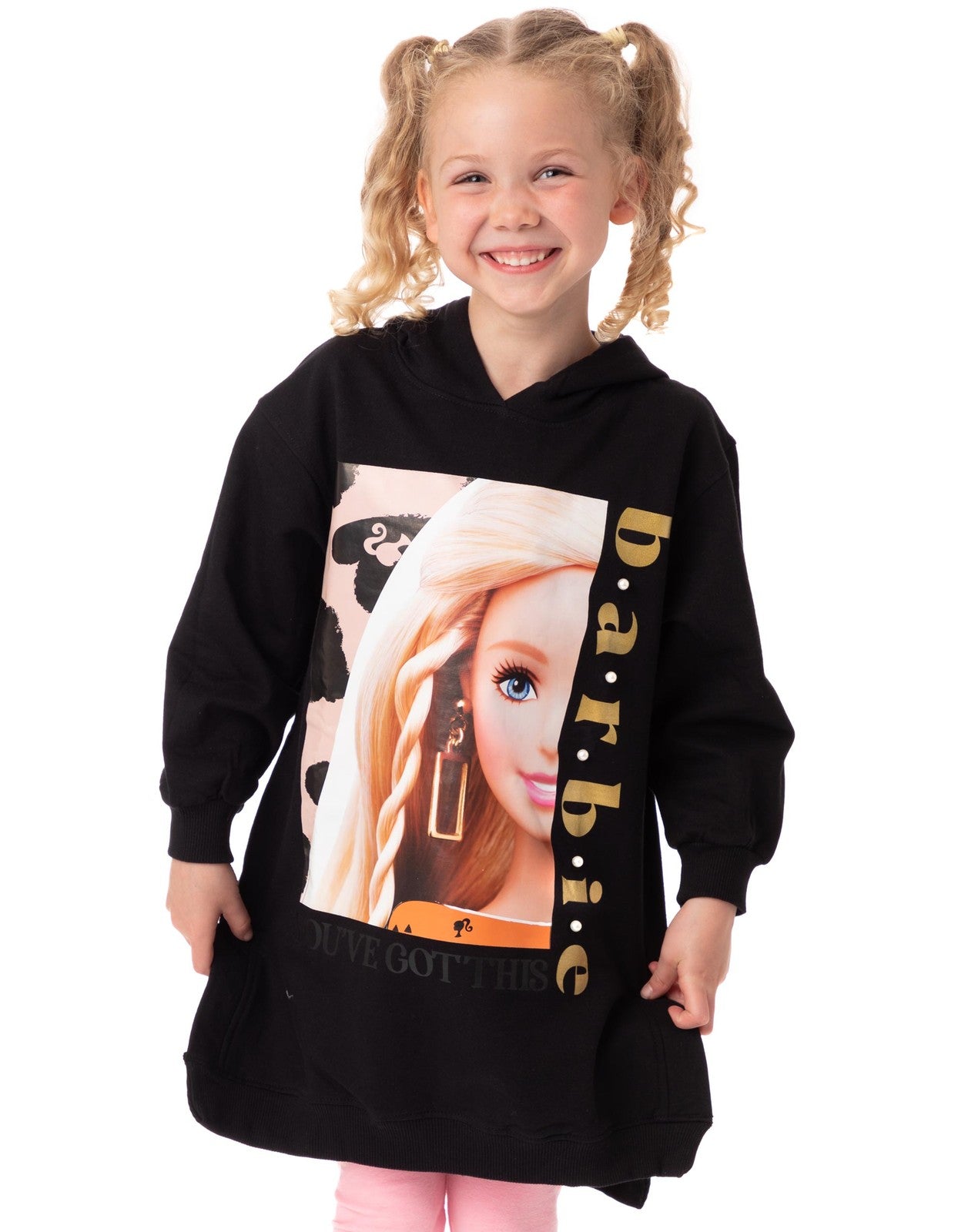 Barbie Hoodie | Girls Black | Official Merch