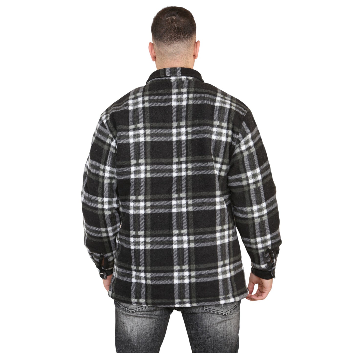 MENS PADDED SHIRT FUR LINED LUMBERJACK FLANNEL WORK JACKET WARM THICK CASUAL TOP