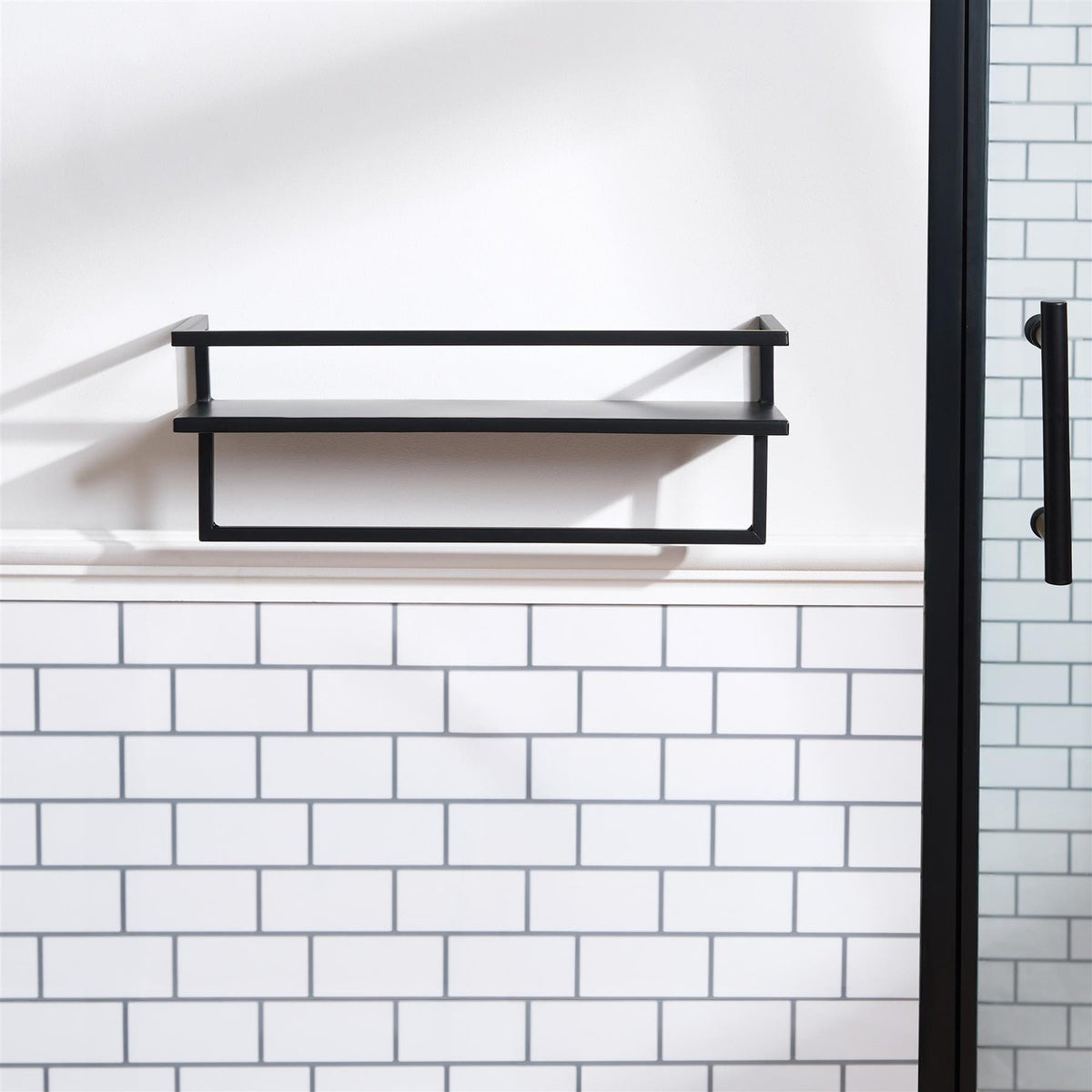 OHS Towel Rail Bathroom Shelf Space Saving Storage Unit Wall Mounted Modern Home