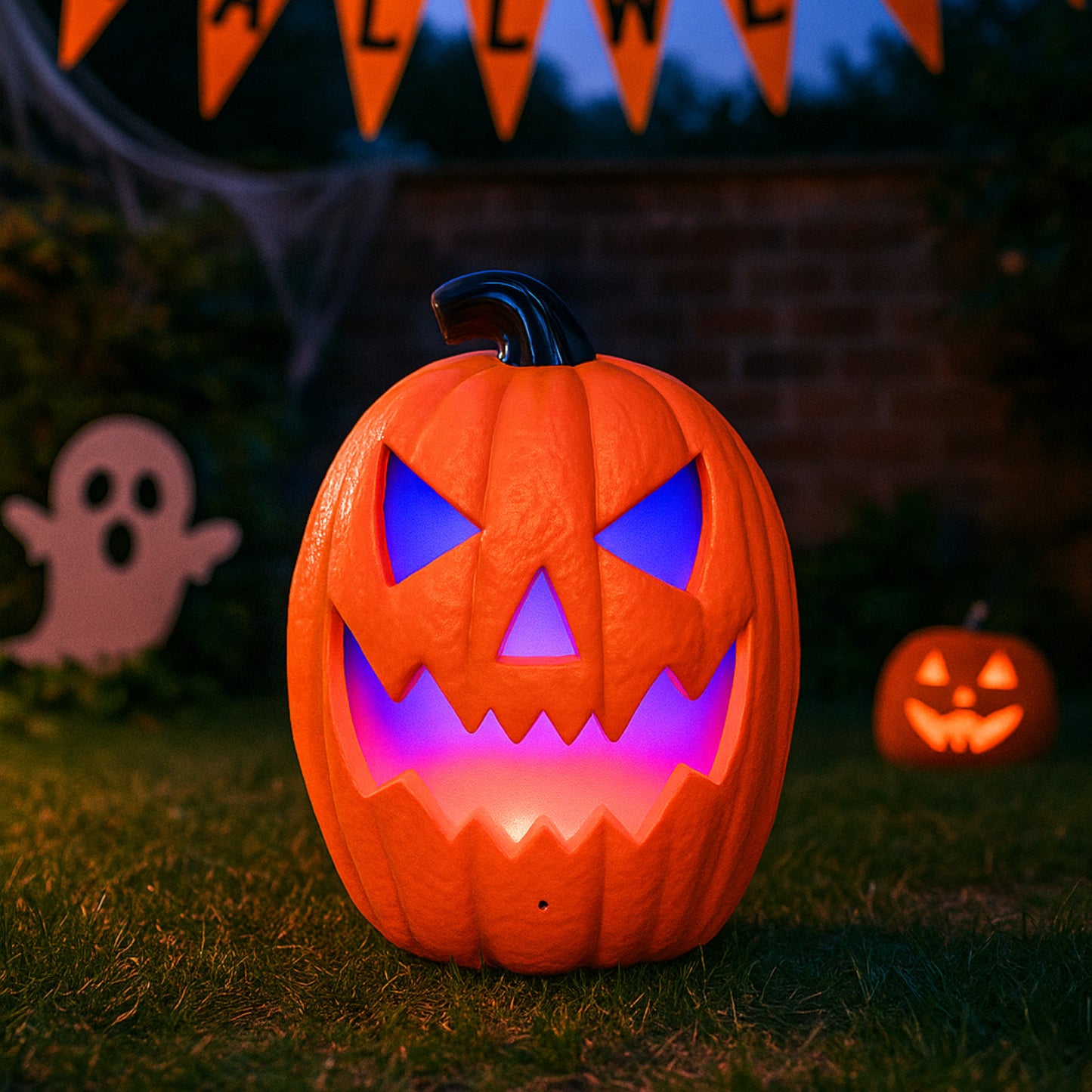 iN Halloween LED Pumpkin - Halloween Decoration - Colour Changing - Spooky Sound