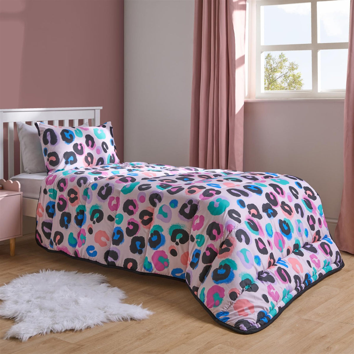 Coverless 10.5 Tog Duvet Set Leopard Kids Quilt Bedding Pillowcase Cover Single