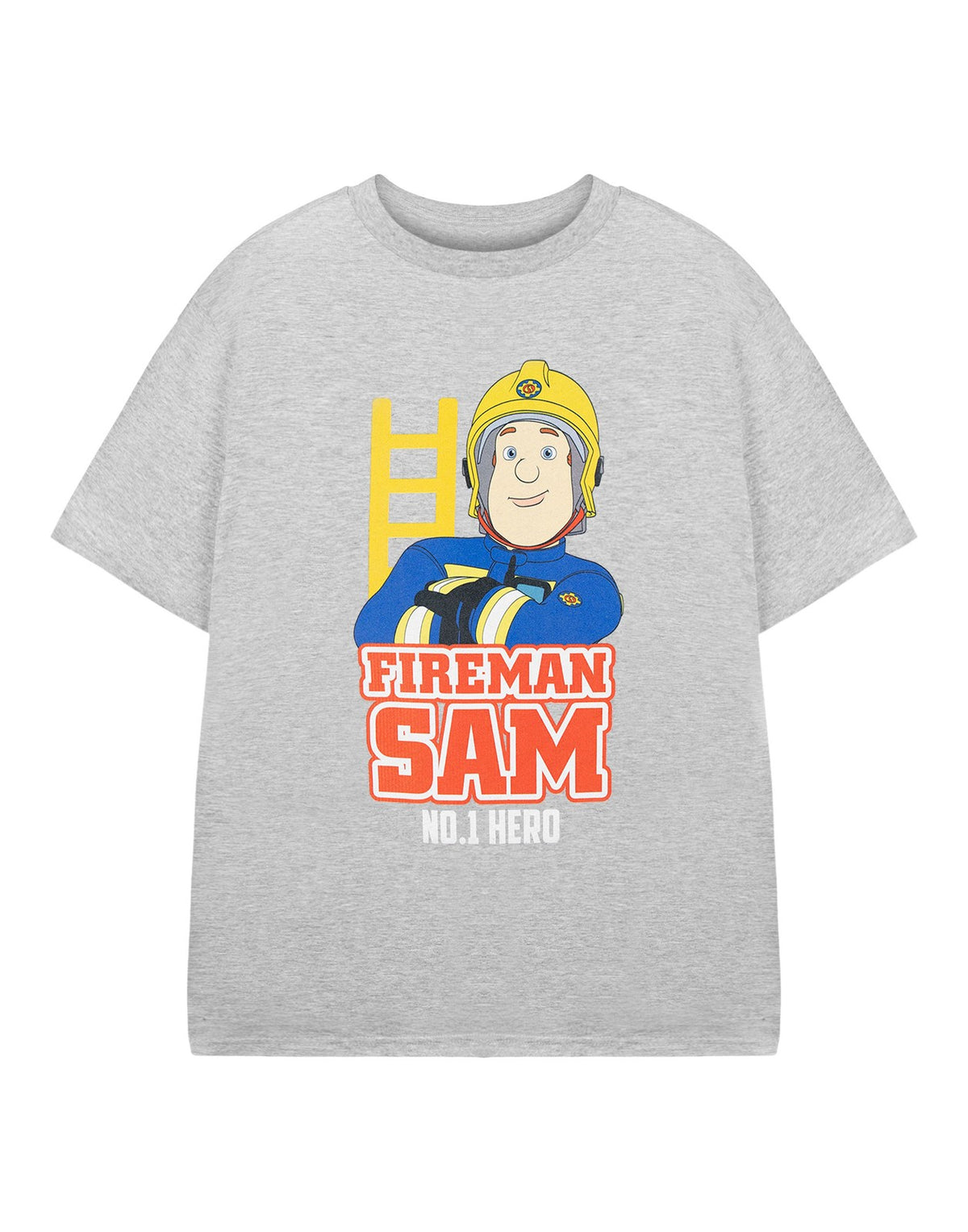 Fireman Sam Short Sleeved T-Shirt | Boys Grey Marl | Official Merch