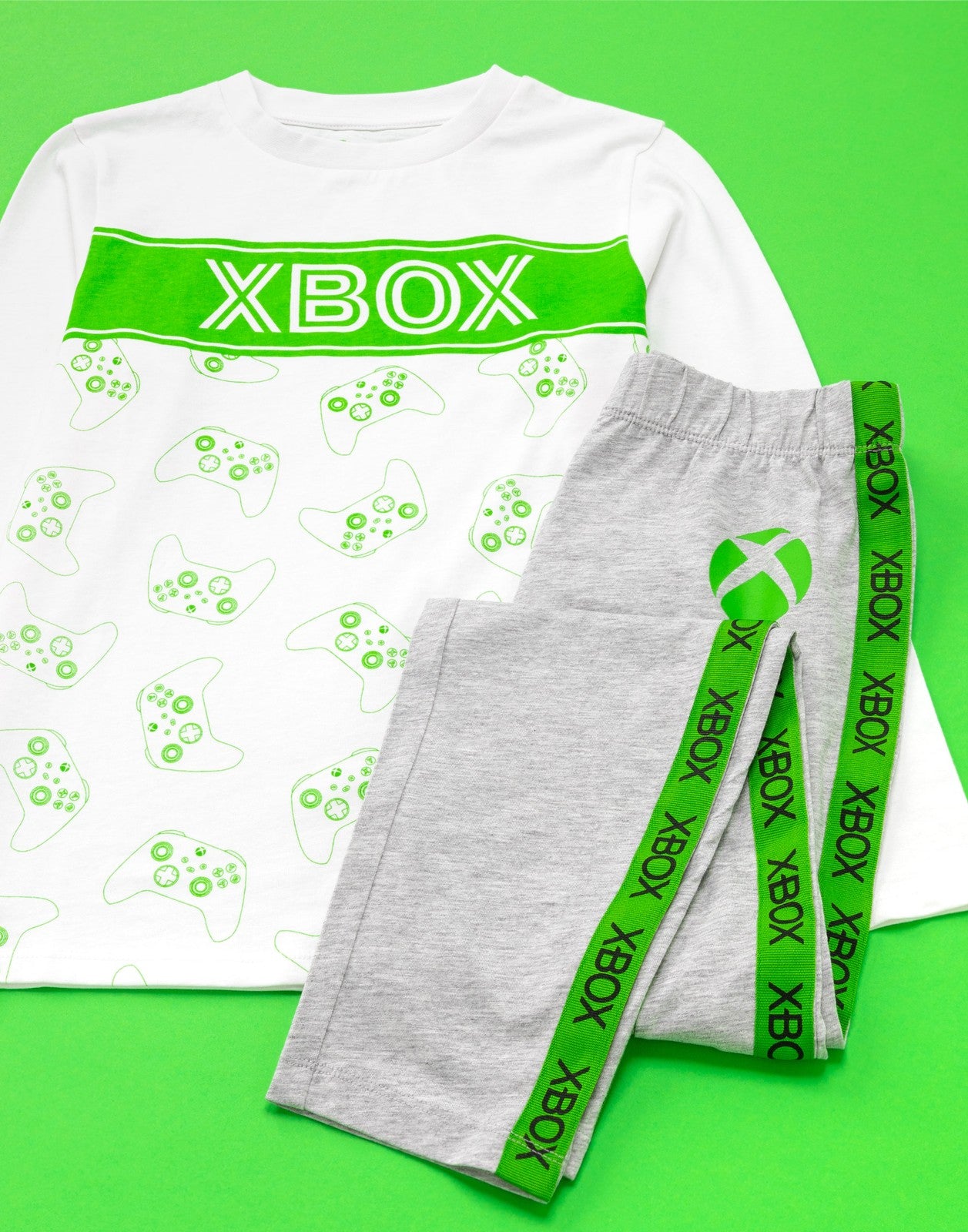 Xbox Long Sleeve Long Leg Pyjama Set | Unisex Kids White | Official Merch