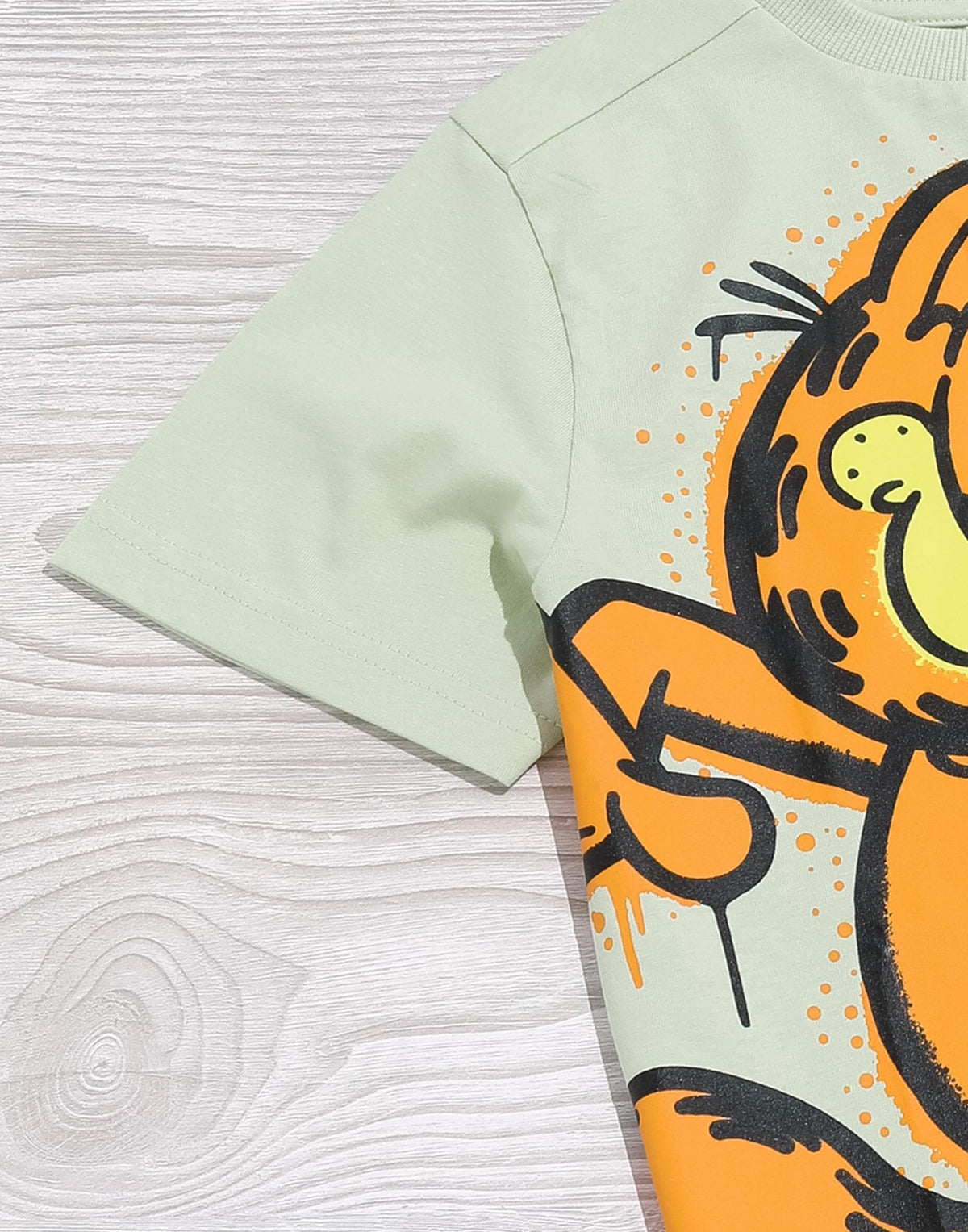 Garfield Short Sleeved T-Shirt | Boys Green | Official Merch