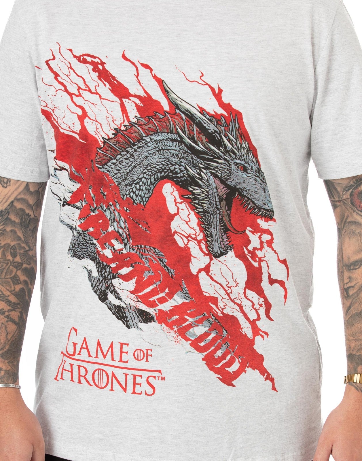 Game of Thrones Short Sleeve Long Leg Pyjama Set | Mens White | Official Merch