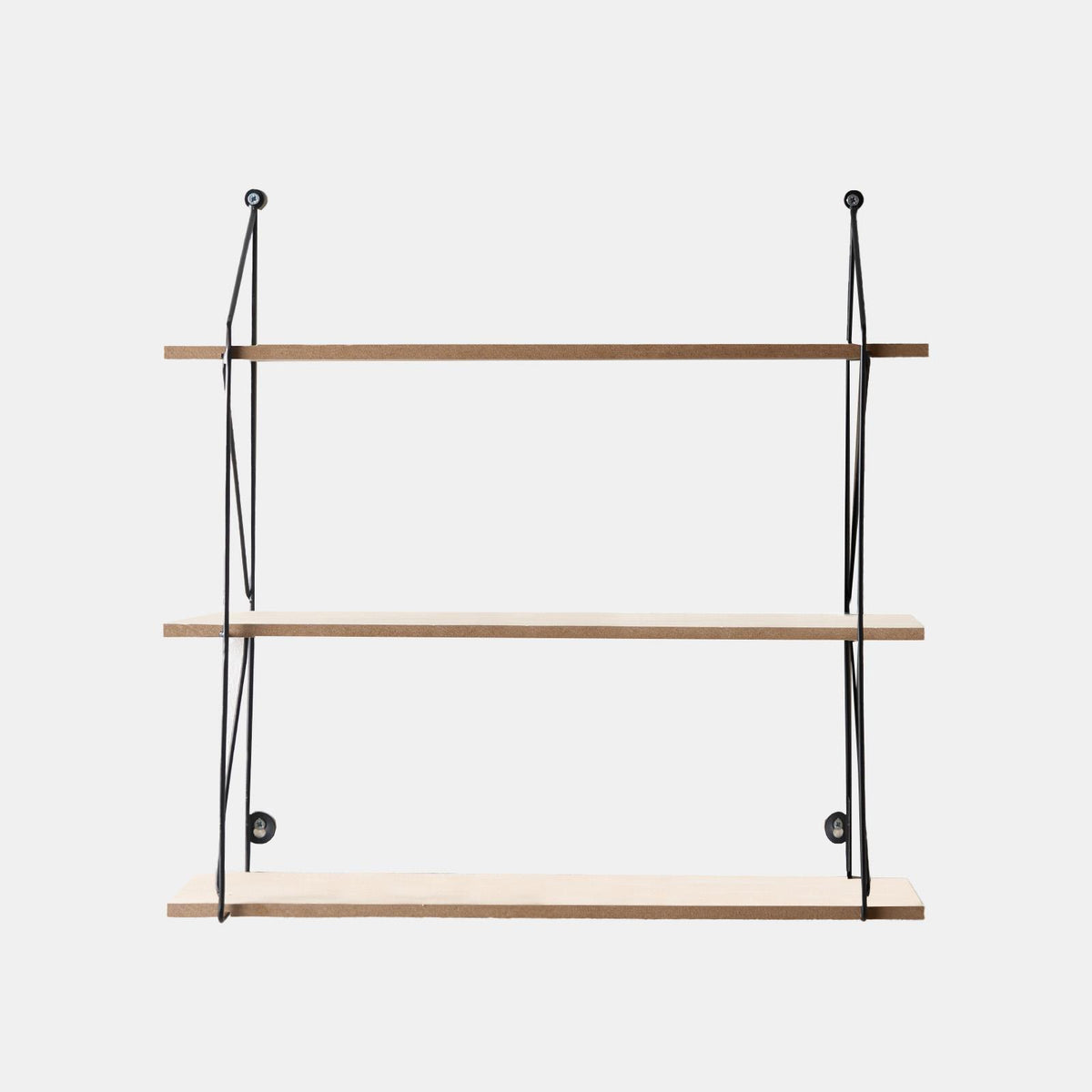 3 Tier Wooden Shelving Wall Display Wire Modern Organiser Home Storage Office