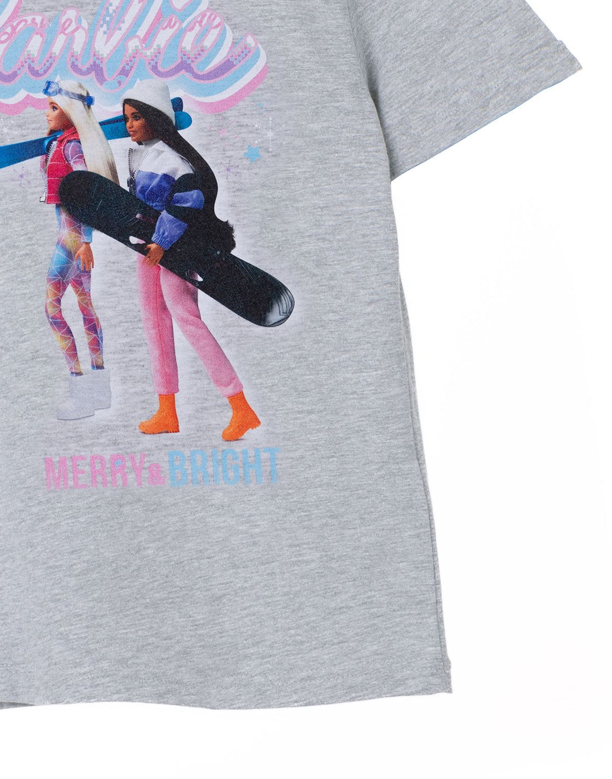Barbie Short Sleeved T-Shirt | Girls Grey Marl | Official Merch