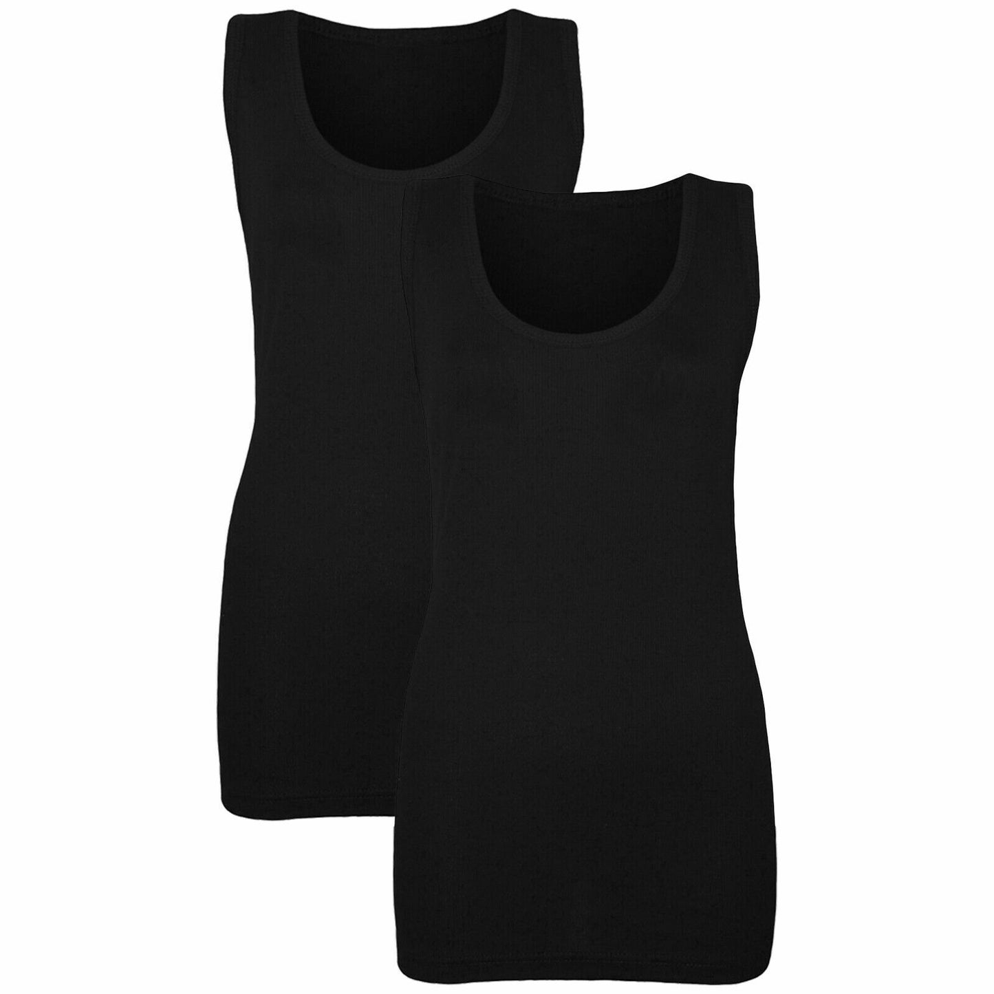 NEW LADIES WOMENS PLAIN SUMMER STRETCHY RIBBED CASUAL TOP T SHIRT MUSCLE VEST