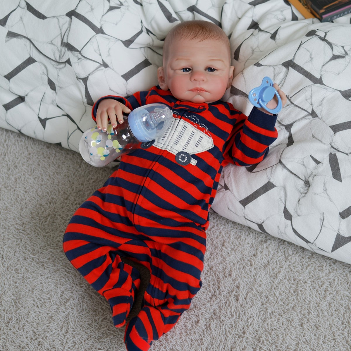 Lifelike Reborn Dolls Vinyl Silicone Realistic Newborn Baby Boy Soft Cloth Body