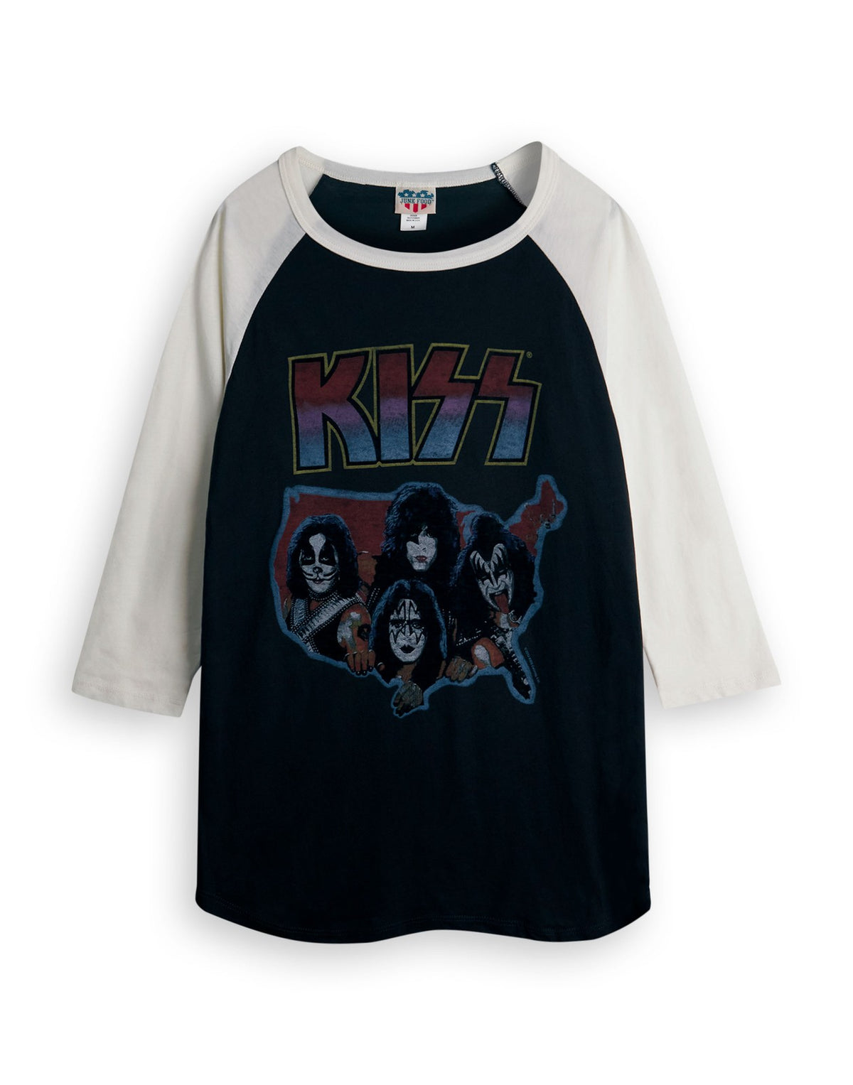 Kiss Raglan Short Sleeved T-Shirt | Unisex Black | Official Merch
