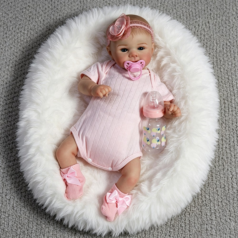 18" Reborn Baby Dolls Vinyl Silicone Realistic Newborn Girl Doll Lifelike Gift
