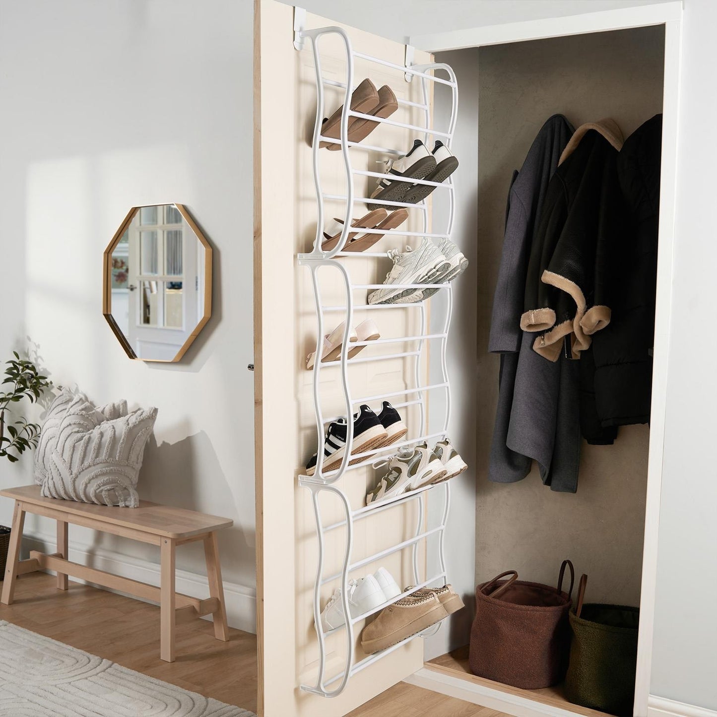 OHS Over Door Shoe Rack Display Shelf Storage Minimalist Modern Home Office