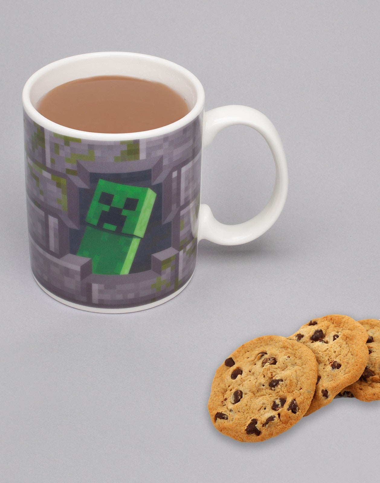 Minecraft Heat Changing Mug | Unisex Kids Grey Gaming | Official Merch