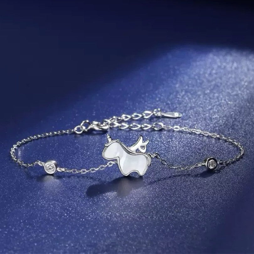 925 Sterling Silver Cute Unicorn Charm Bracelet Necklace Women Jewellery Gift
