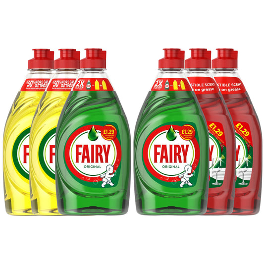 Fairy 6 Washing Up Liquid 320ml LiftAction Bundle Gift Set