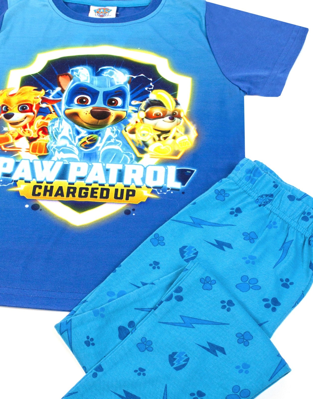 Paw Patrol Short Sleeve Long Leg Pyjama Set | Boys Blue | Official Merch