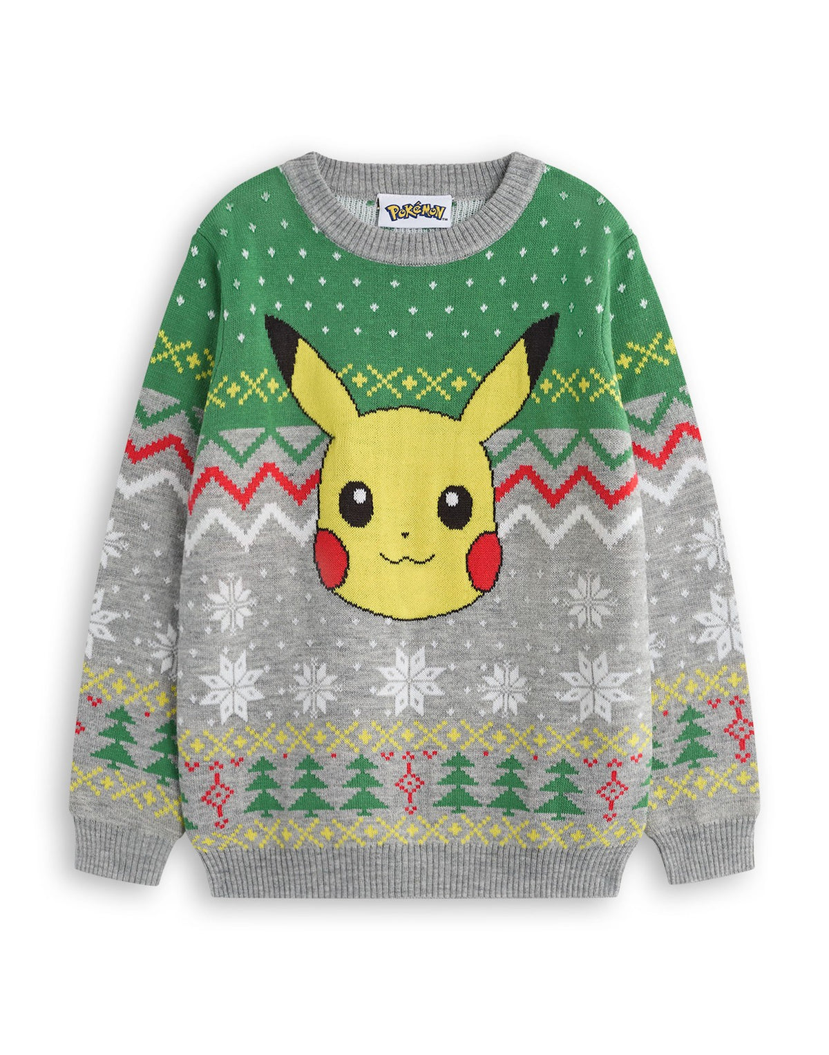 Pokemon Christmas Jumper | Boys Grey | Official Merch