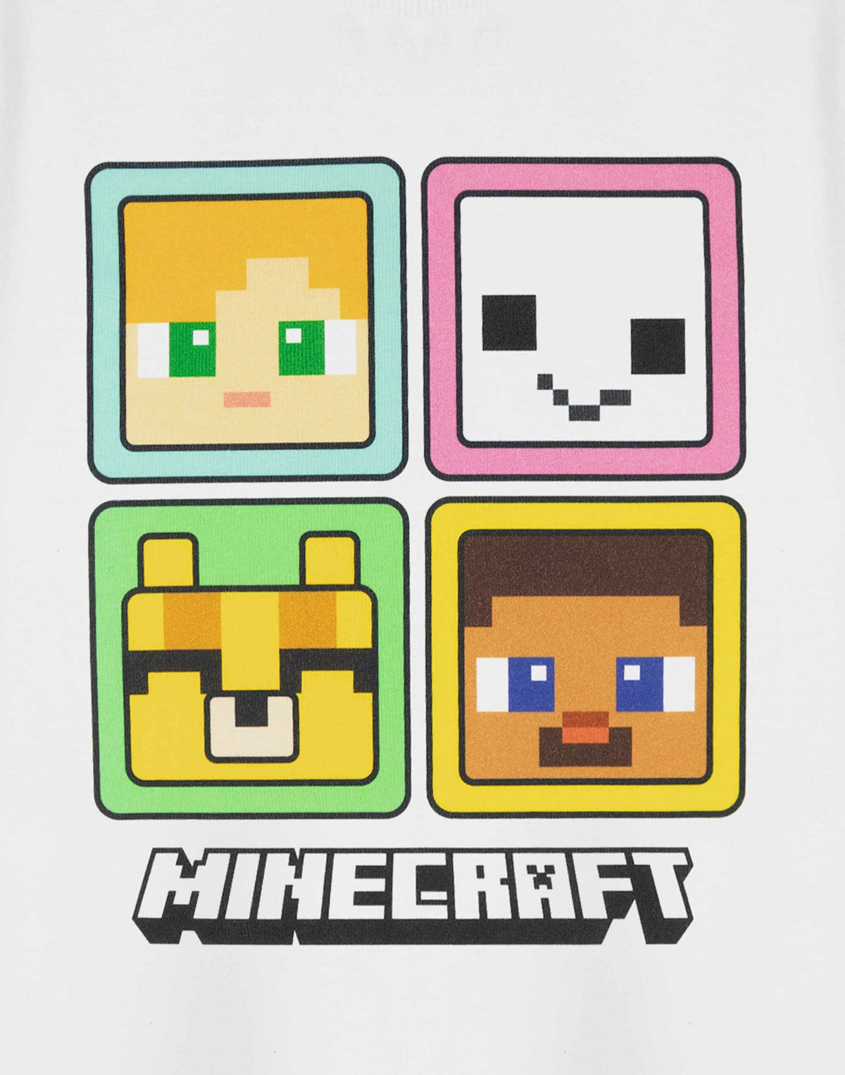 Minecraft Short Sleeved T-Shirt | Girls White Gaming | Official Merch