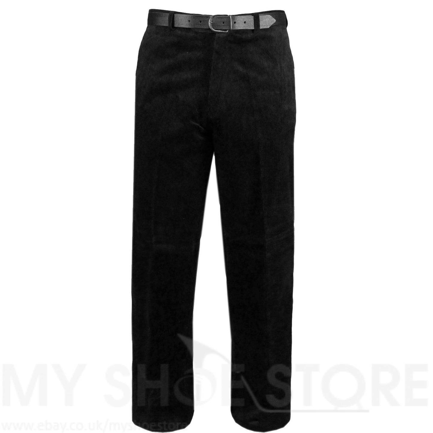 MENS CORD CORDUROY TROUSERS COTTON  BUSINESS FORMAL CASUAL BELTED SMART PANTS