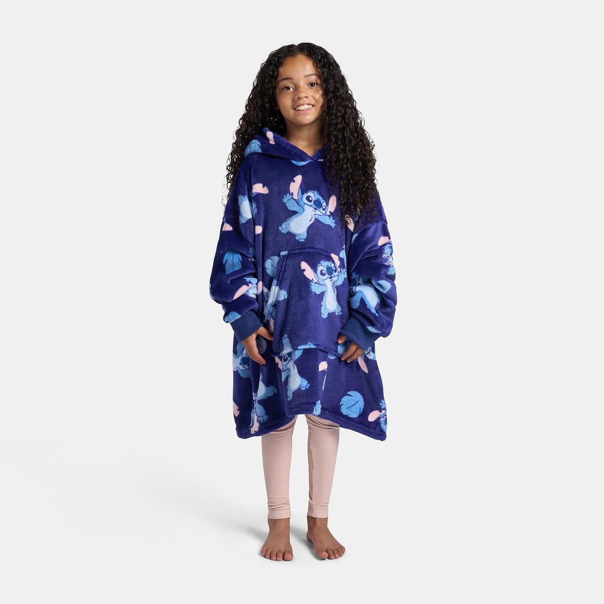 OHS Stitch Hoodie Blanket Kids Winter Flannel Sherpa Fleece Wearable Throw