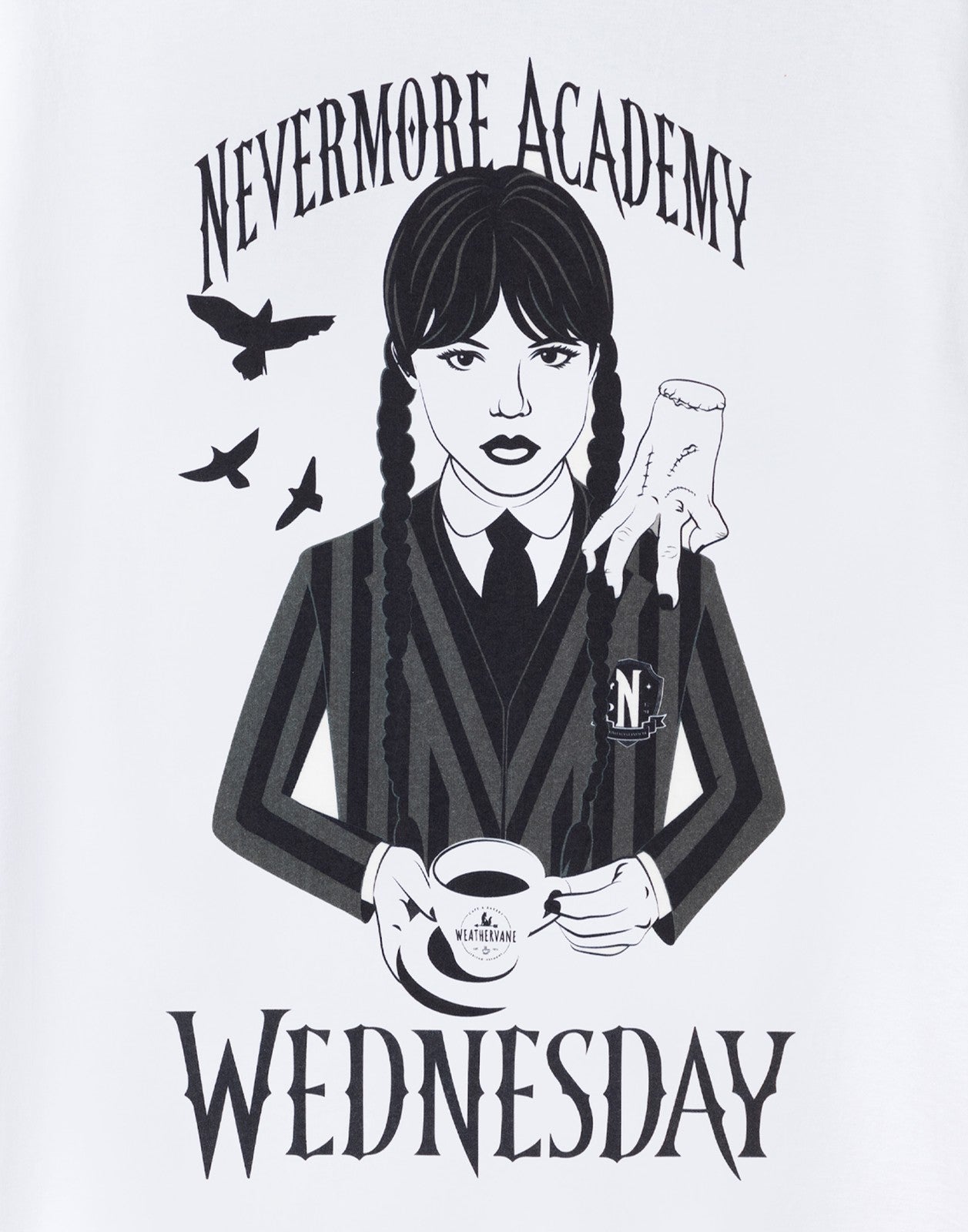 Wednesday Short Sleeved T-Shirt | Womens White | Official Merch