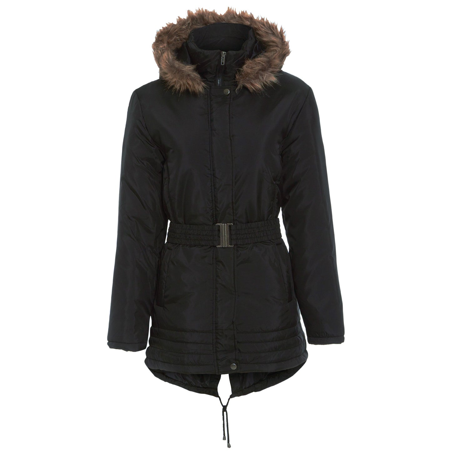GIRLS JACKET KIDS PADDED FUR HOODED PUFFER QUILTED WARM WINTER PUFFA PARKA COAT