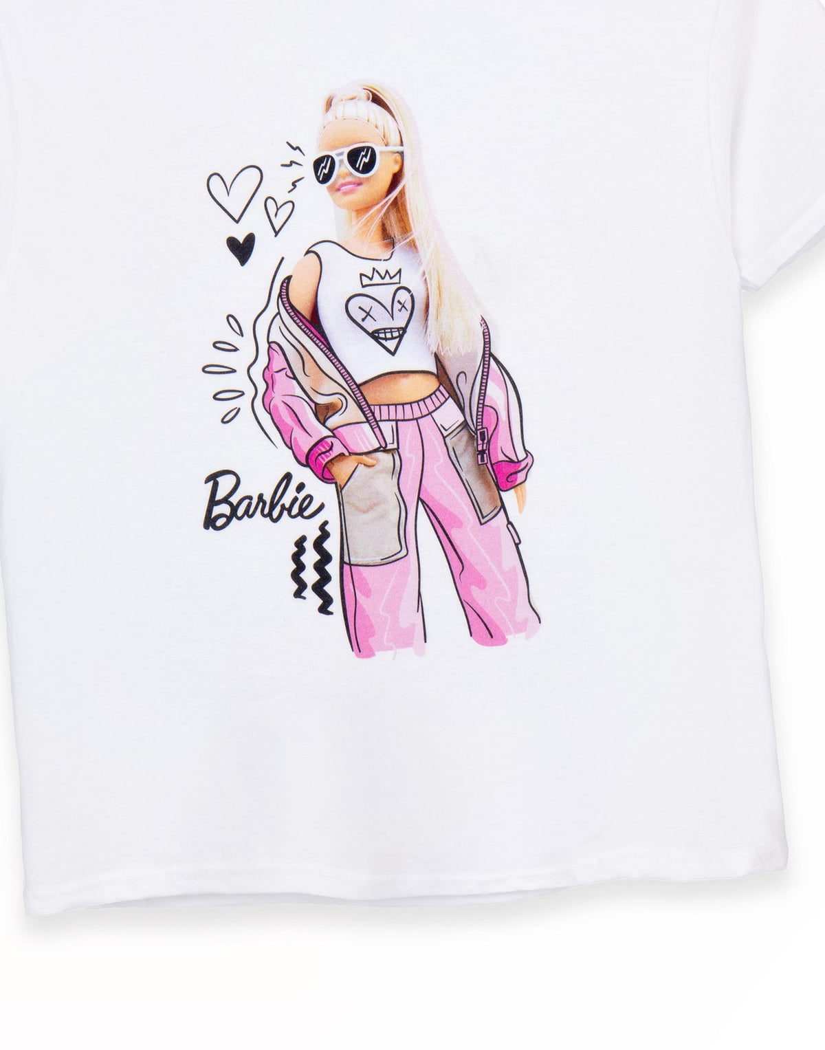 Barbie Short Sleeved T-Shirt | Girls White | Official Merch