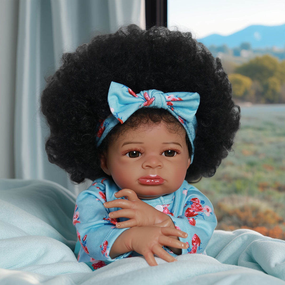 Realistic Reborn Dolls Lifelike African American Newborn Girl Soft Baby Doll Toy