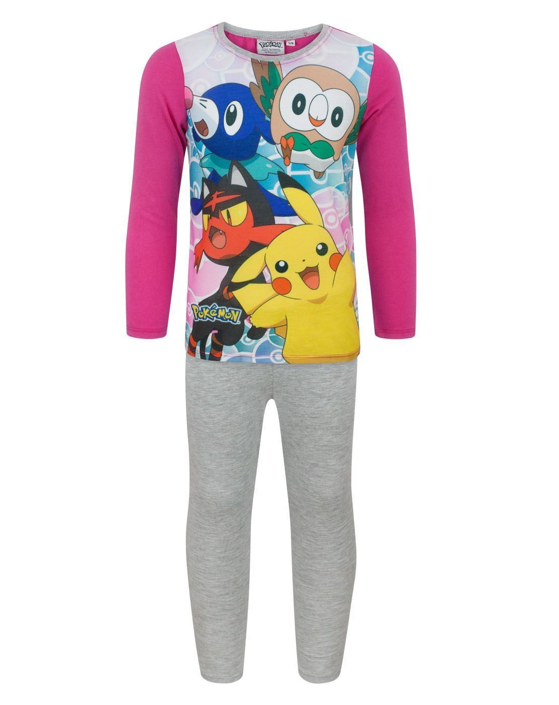 Pokemon Short Sleeve Short Leg Pyjama Set | Girls Grey | Official Merch
