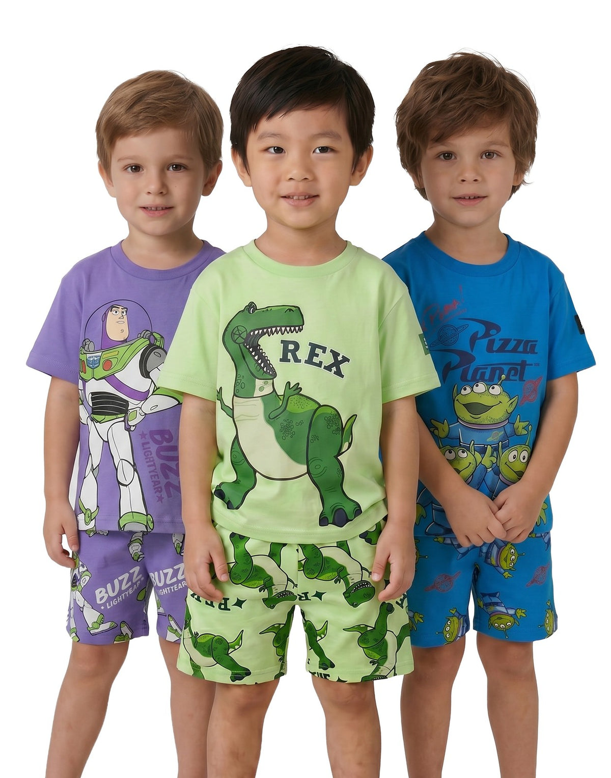 Disney Multi-Pack of 3 Short Sleeve Short Leg Pyjama Set | Boys Multicoloured |