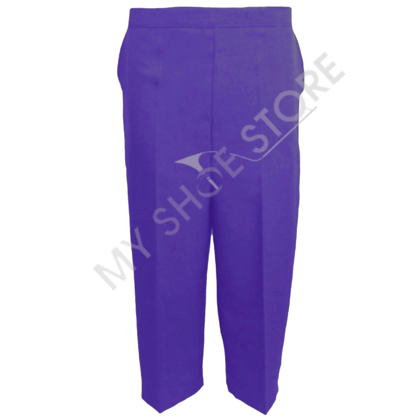 3/4 LENGTH WOMENS LADIES STRETCH ELASTICATED WAIST PLAIN PANTS CROPPED TROUSERS