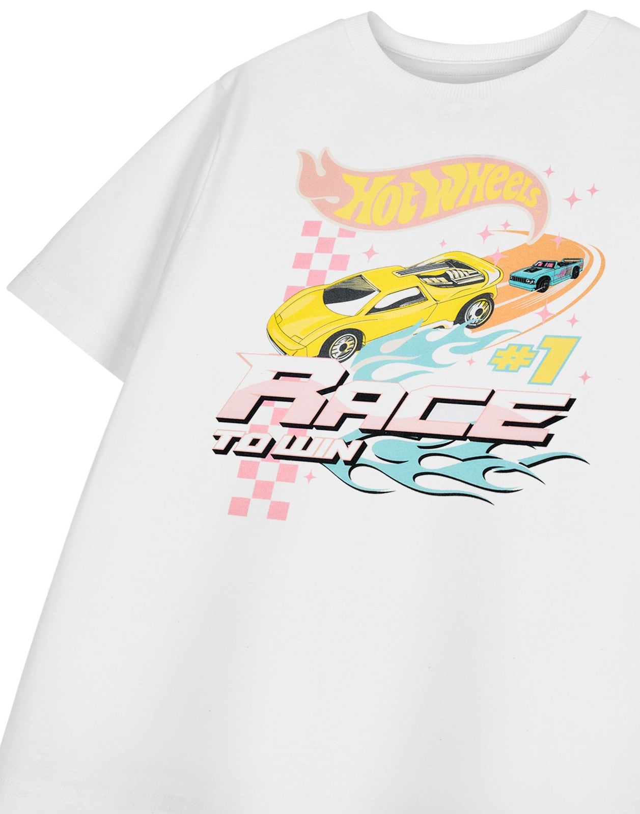 Hot Wheels Short Sleeved T-Shirt | Girls White | Official Merch