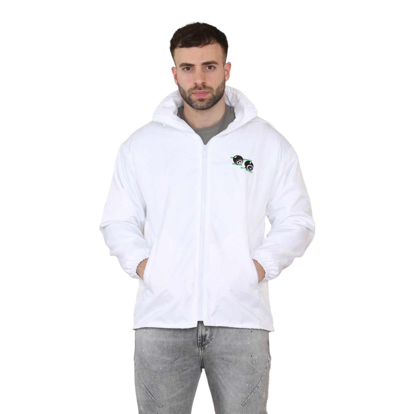 UNISEX BOWLING  JACKET WATERPROOFFULLY FLEECE LINED DETACHABLE HOOD ZIP POCKET