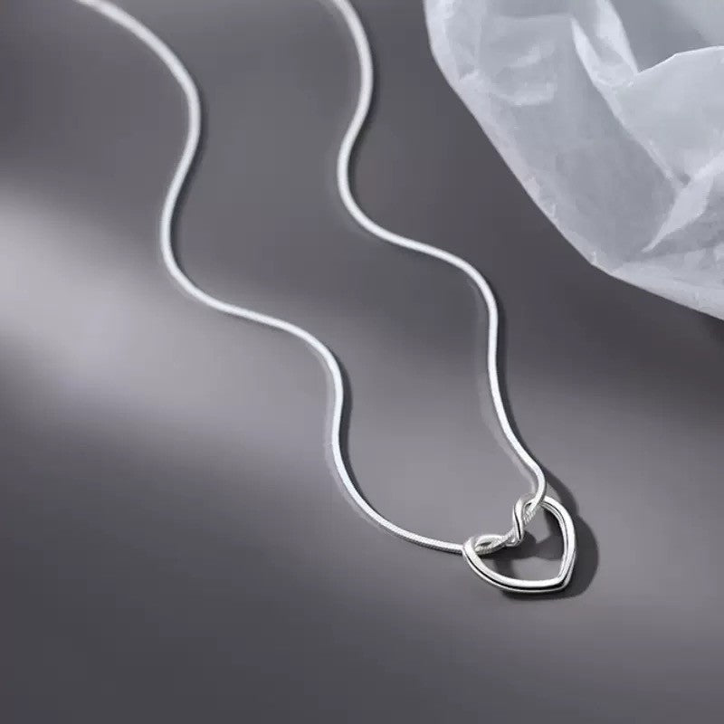 925 Sterling Silver Love Heart Choker Necklace Women Girls Jewellery Gift UK