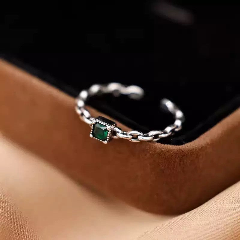 925 Sterling Silver Crystal Fashion Adjustable Ring Women Girls Jewellery Gift