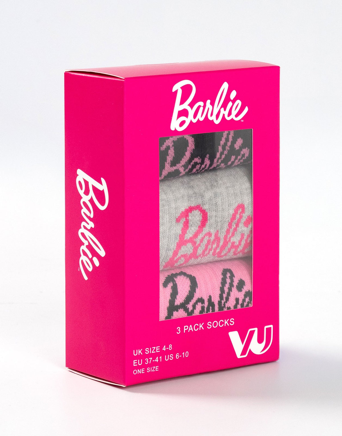 Barbie Calf Socks Set of 3 | Womens Pink | Official Merch
