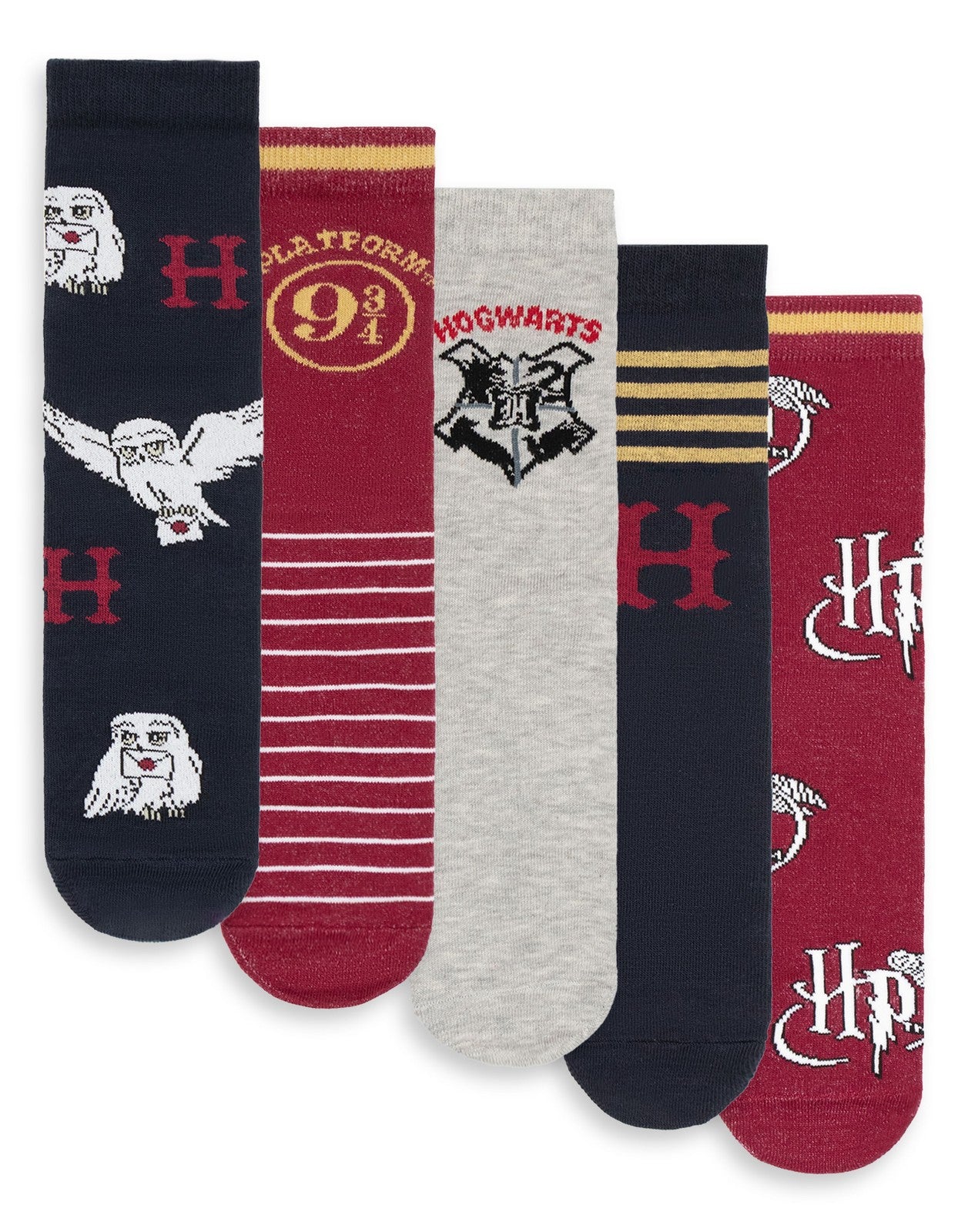 Harry Potter Calf Socks Set of 5 | Womens Multicoloured | Official Merch