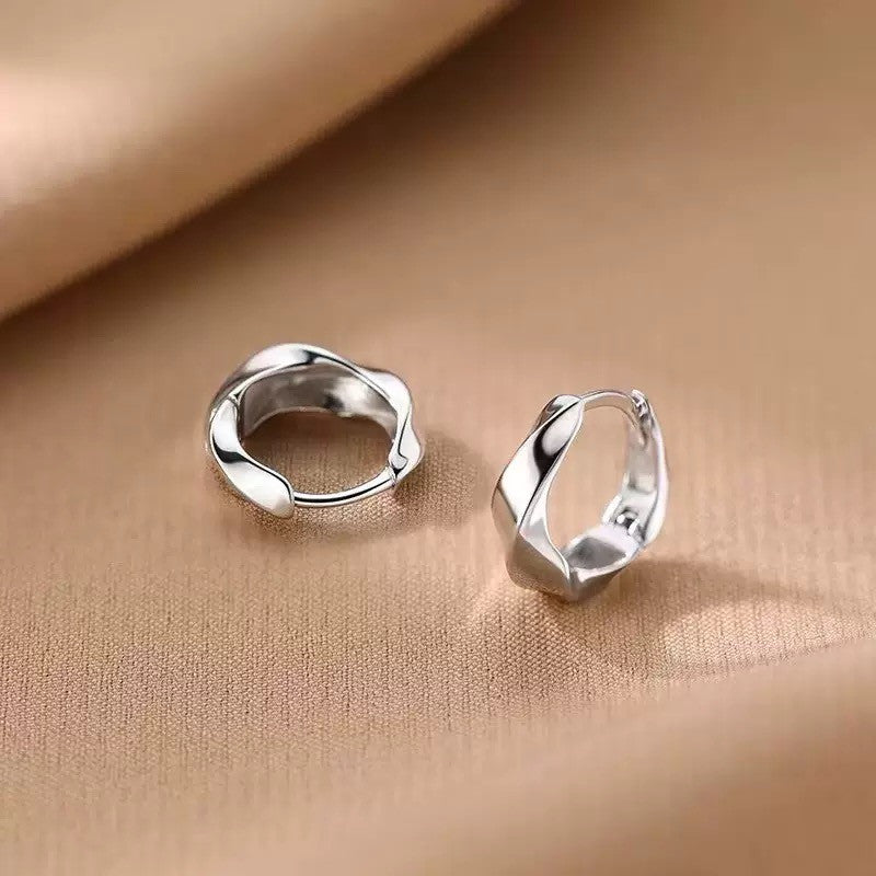 925 Sterling Silver Elegant Mobius Hoop Earrings Jewellery Women Girls Gift UK