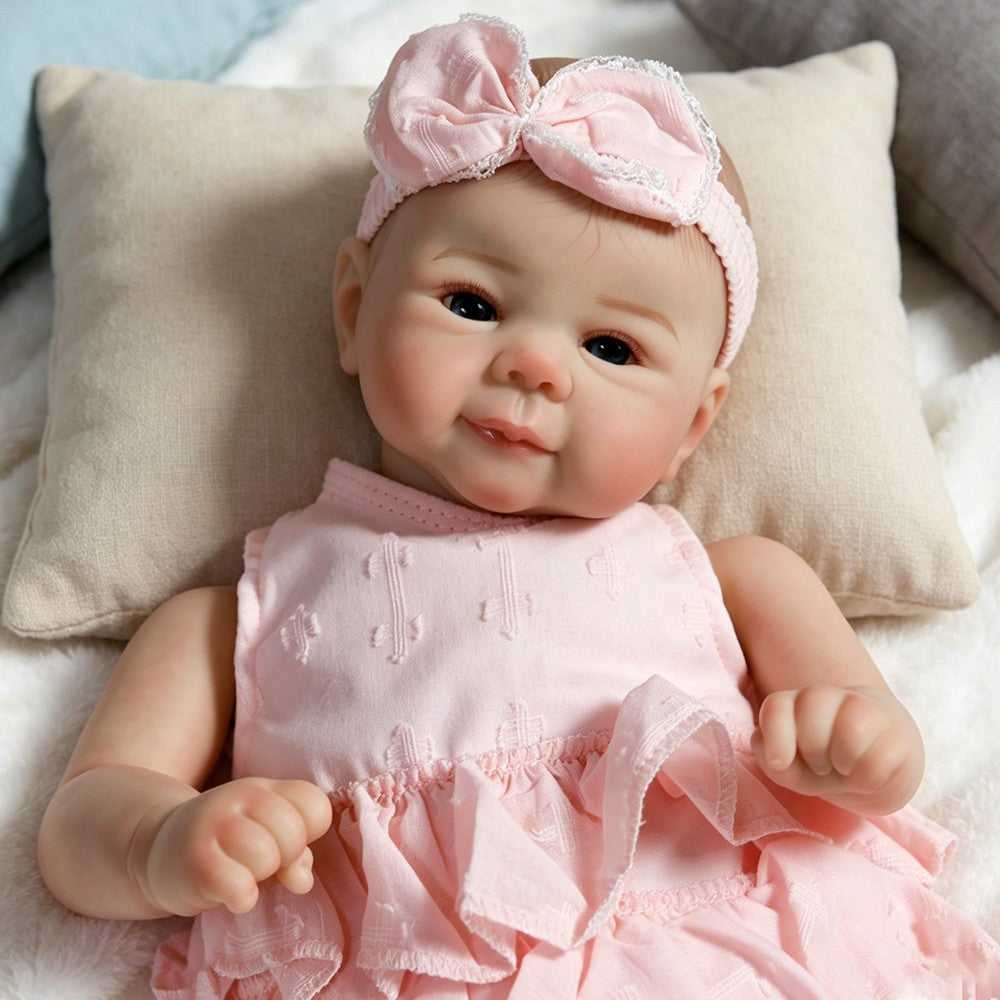 18" Reborn Baby Dolls Vinyl Silicone Handmade Realistic Newborn Girl Doll Gift