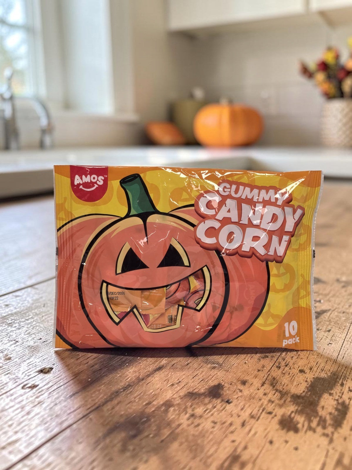 AMOS Gummy Candy Corn Halloween Sweets 10 Pack Trick or Treat Single or 2 Bags