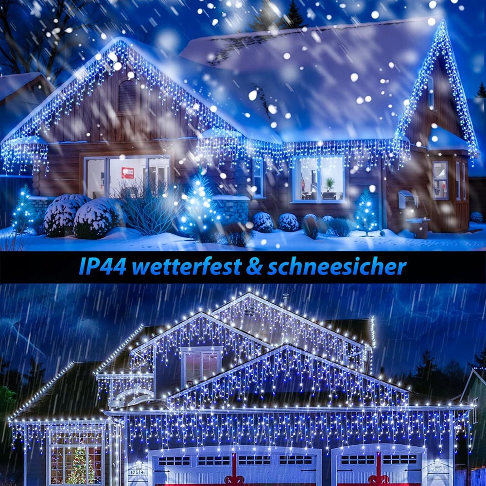CHRISTMAS LED WHITE SNOWING ICICLE BRIGHT PARTY WEDDING XMAS OUTDOOR LIGHTS