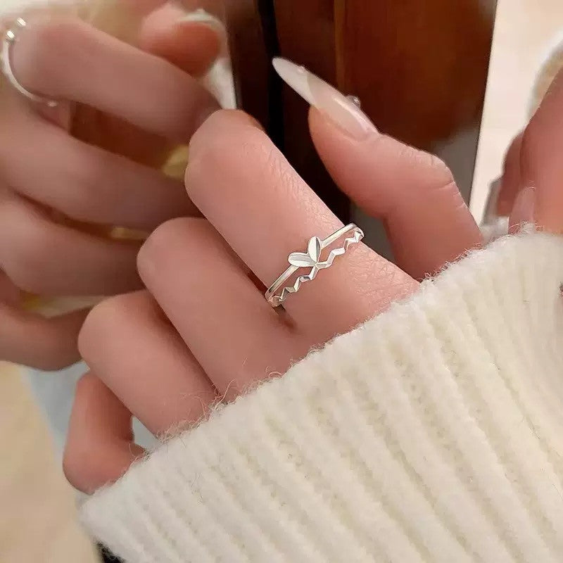 925 Sterling Silver Lovely Butterfly Adjustable Ring Women Girls Jewellery Gift