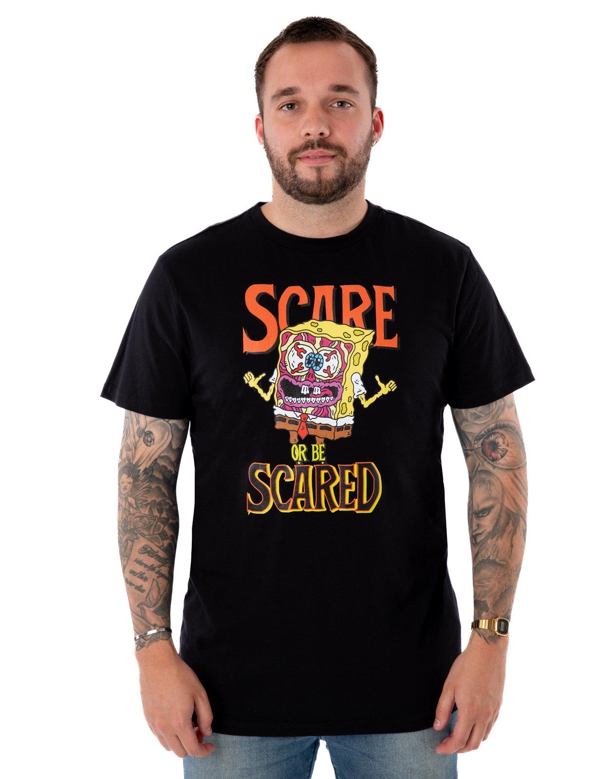 SpongeBob SquarePants Short Sleeved T-Shirt | Unisex Black | Official Merch