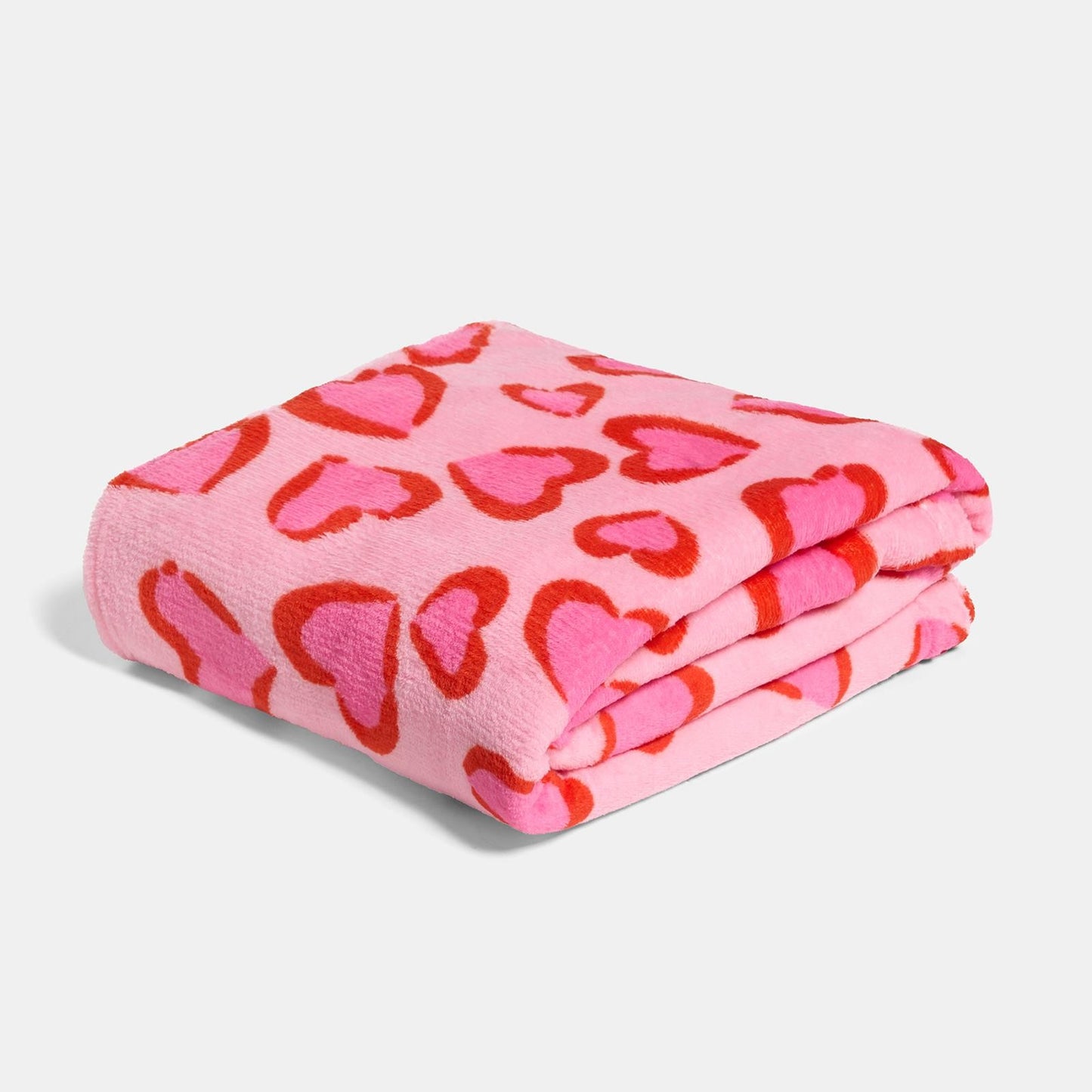 OHS Heart Leopard Throw Ultra Soft Blanket Flannel Fleece Lightweight Bedspread