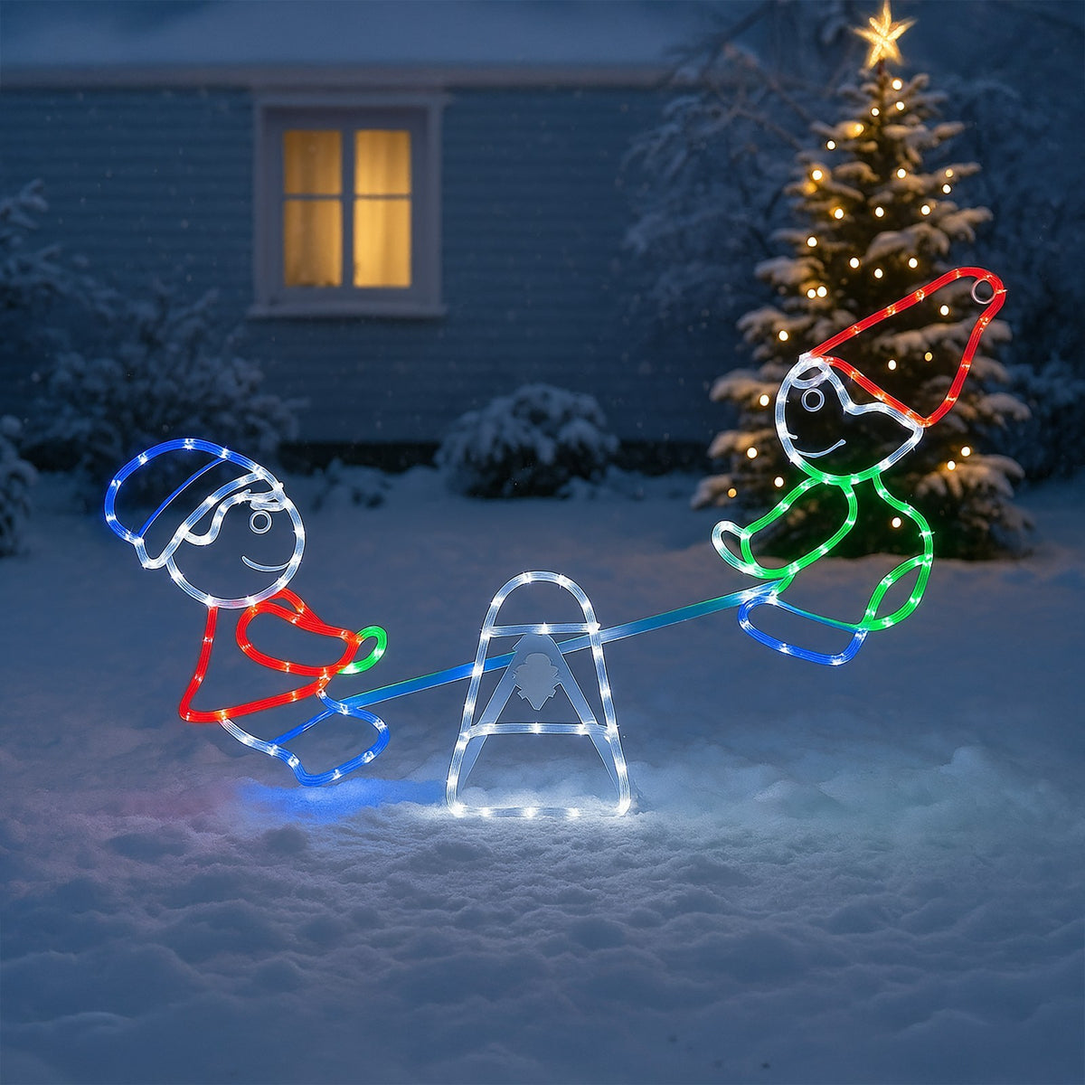 Christmas LED Rope Light Decoration See Saw Multicoloured Indoor Outdoor Xmas