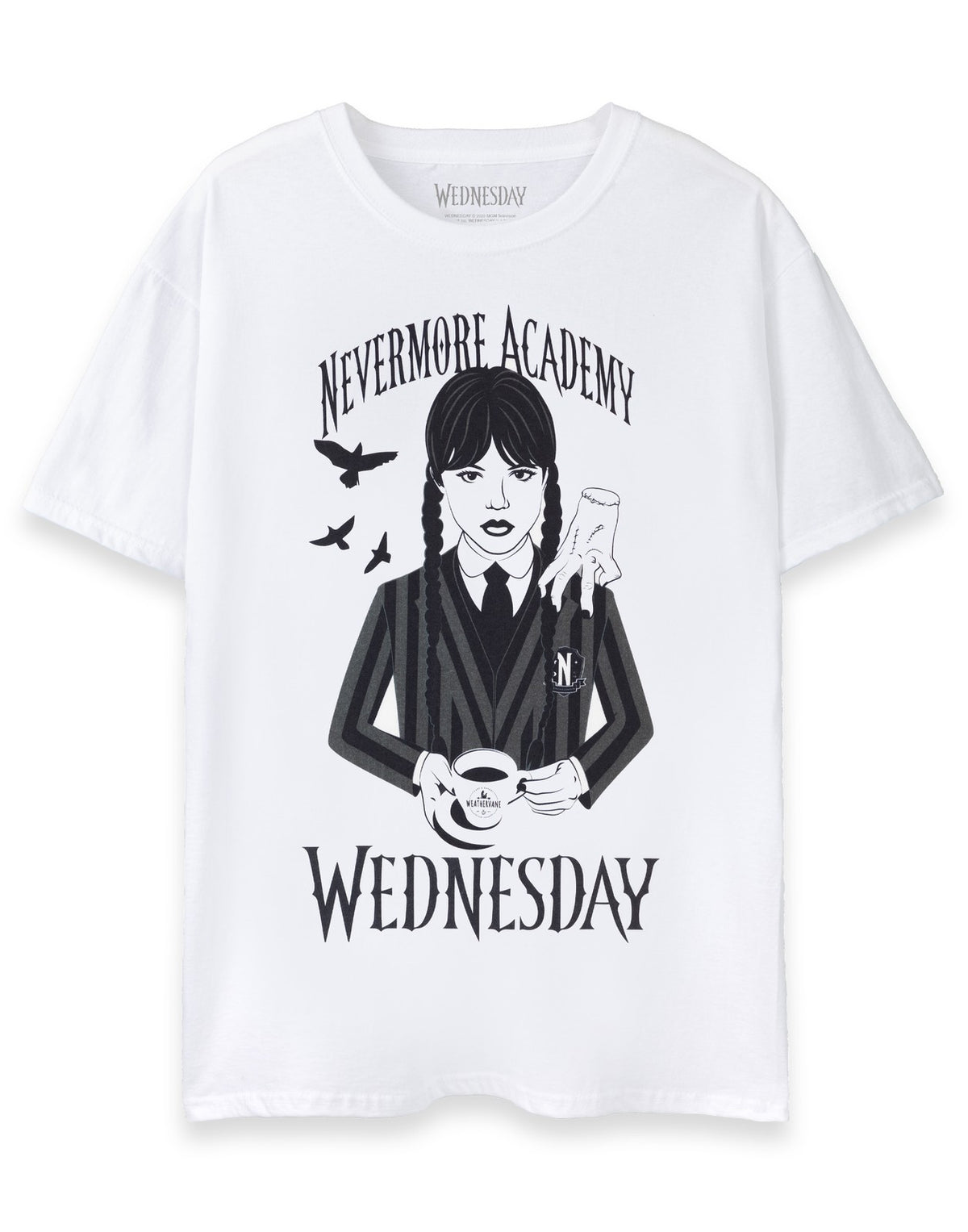 Wednesday Short Sleeved T-Shirt | Womens White | Official Merch