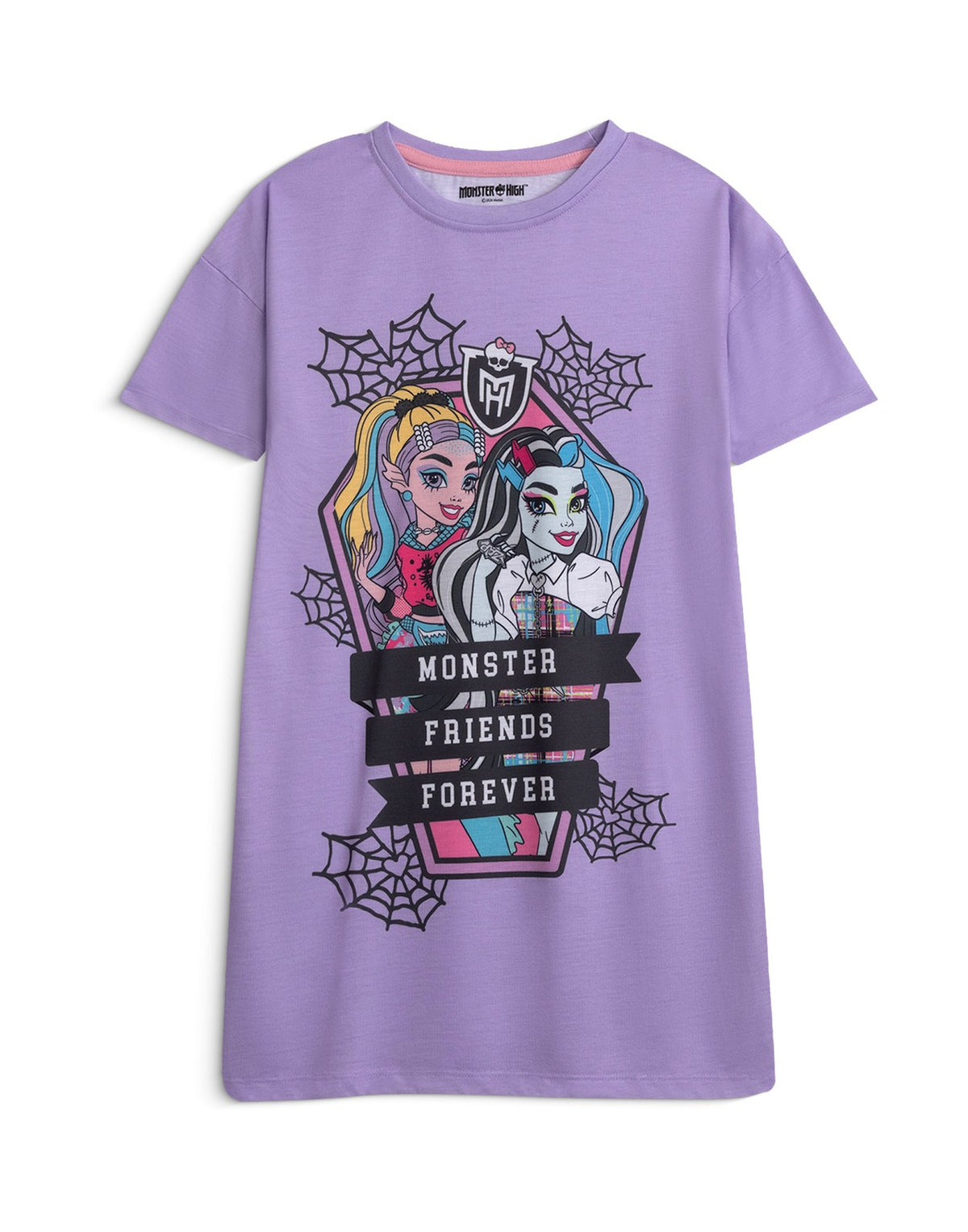 Monster High Multi-Pack of 2 Short Sleeve Nightdress | Girls Pink | Official Mer
