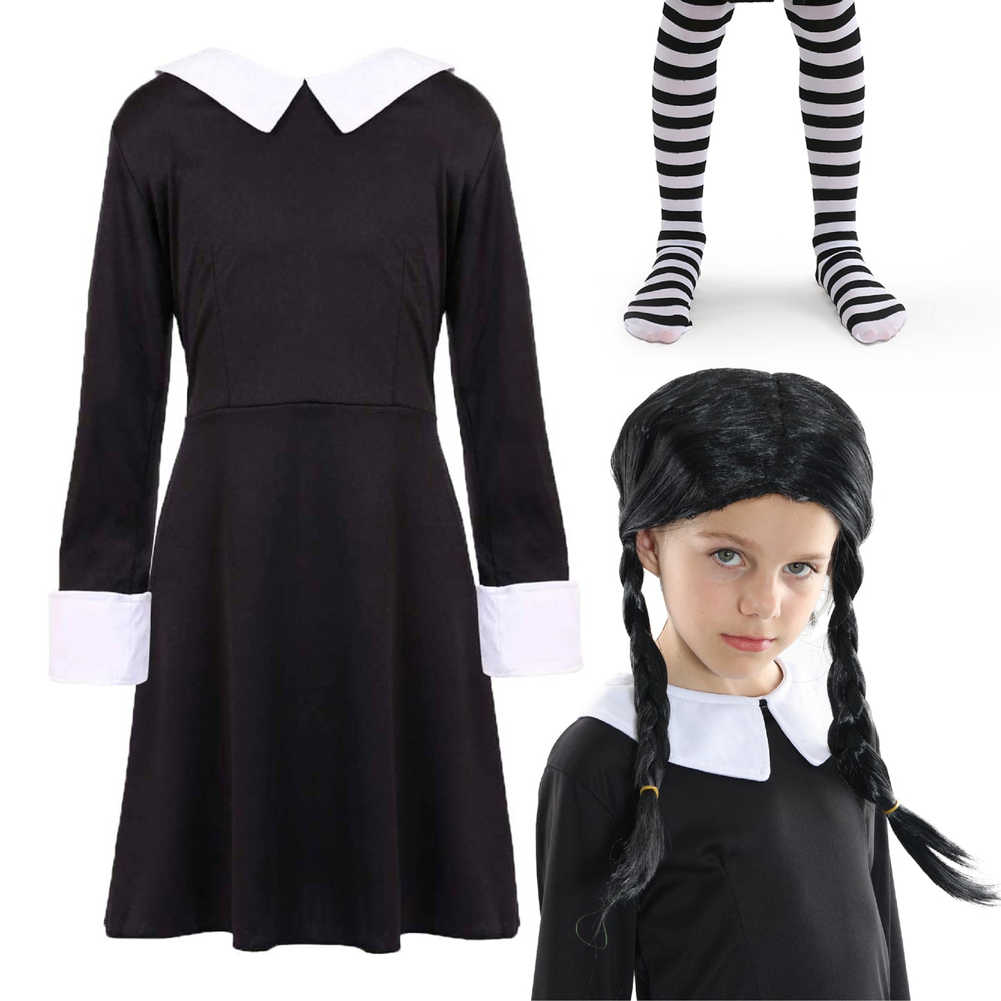 GIRLS MIDWEEK HORROR COSTUME KIDS HALLOWEEN SPOOKY FANCY DRESS CHILD OUTFIT