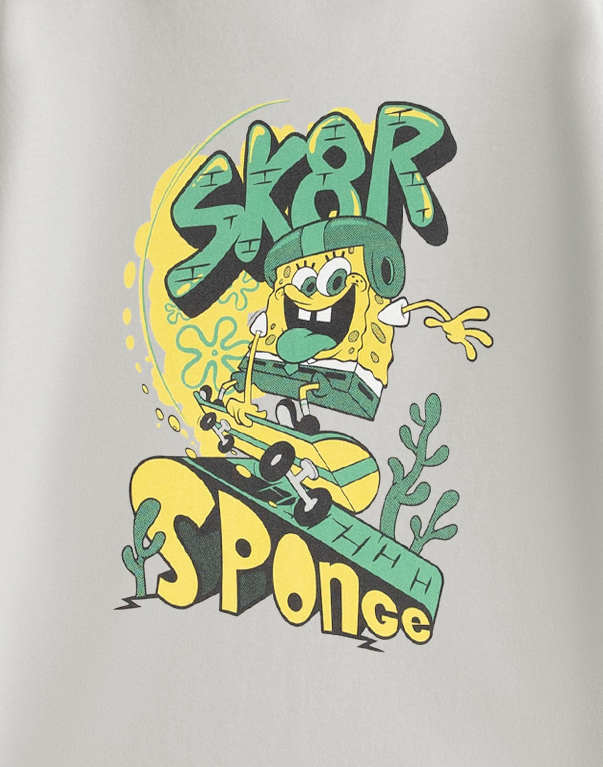 SpongeBob SquarePants Short Sleeved T-Shirt | Boys Light Grey | Official Merch